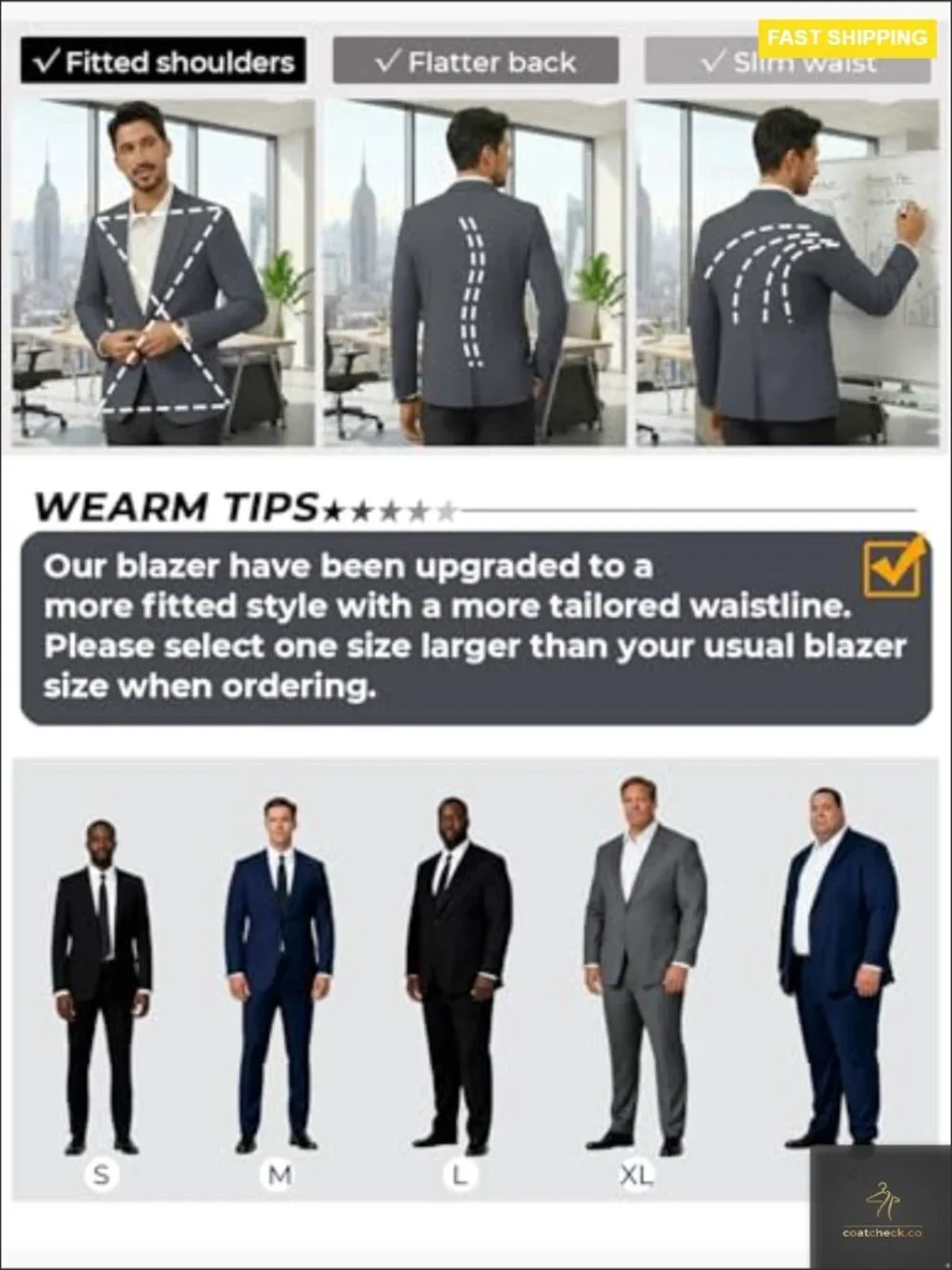 Classic Notch Lapel Sport Coat Lightweight Blazer One Button Casual Elegant